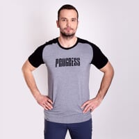 BRANDON pánské triko s bambusem černá/šedý melír