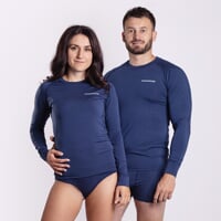 E NDR mens bamboo long sleeve T-shirt navy