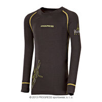 E NDRD kids bamboo long sleeve T-shirt black/yellow sew.