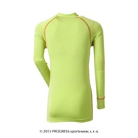 E NDRD kids bamboo long sleeve T-shirt Lt.green/orange sew.