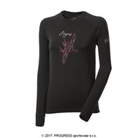 E NDRZ ladies bamboo long sleeve T-shirt black/purple sew.