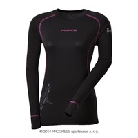 E NDRZ ladies bamboo long sleeve T-shirt black/purple sew.
