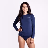 E NDRZ ladies bamboo long sleeve T-shirt navy