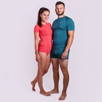 E NKR mens bamboo short sleeve T-shirt black/Lt.green sew.
