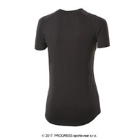 E NKRZ ladies bamboo short sleeve T-shirt black/purple sew.