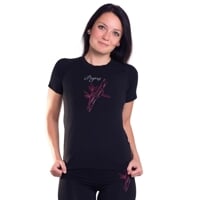 E NKRZ ladies bamboo short sleeve T-shirt black/purple sew.