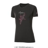 E NKRZ ladies bamboo short sleeve T-shirt black/purple sew.