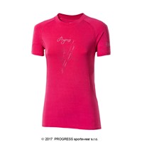 E NKRZ ladies bamboo short sleeve T-shirt black/purple sew.