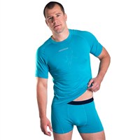 E SKN mens bamboo boxer shorts black/Lt.green sew.