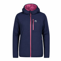 HESTIE reversible women's jacket with merino blackened blue/red violet