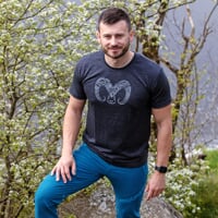 HRUTUR "RAM" short sleeve merino T-shirt grey melange