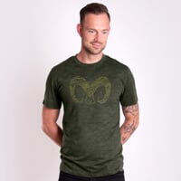 HRUTUR "RAM" short sleeve merino T-shirt khaki melange