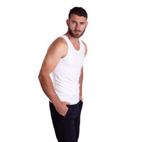 MANAGER mens singlet with bamboo white