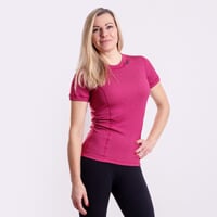MS NKRZ ladies baselayer short sleeve T-shirt wine red/pink