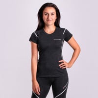 MW NKRZ 170 womens merino short sleeve T-shirt black melange