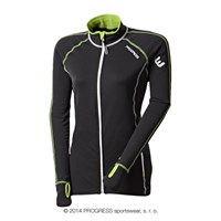 TISPA II dámská funkční sportovní mikina černá/zelené-bílé prošití