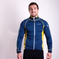 TOREZ II mens sports full zip jacket black/petroleum blue sew.