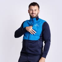 TORSTEN VEST men's hybrid vest with merino blue/blackened blue