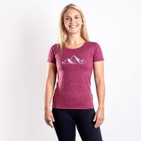 VINKA "MOUNTAINS" women's merino T-shirt red violet