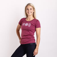 VINKA "TREES" women's merino T-shirt red violet