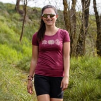 VINKA "TREES" dámské merino triko vínový melír
