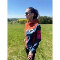 WOOLCRAFT LADY women's jacket with merino terracotta/navy
